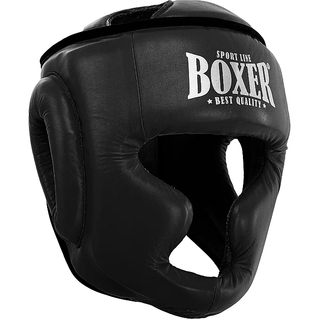 Тренировочный шлем для бокса кожа
 BOXER

 NEW 2033-N (Черный)
