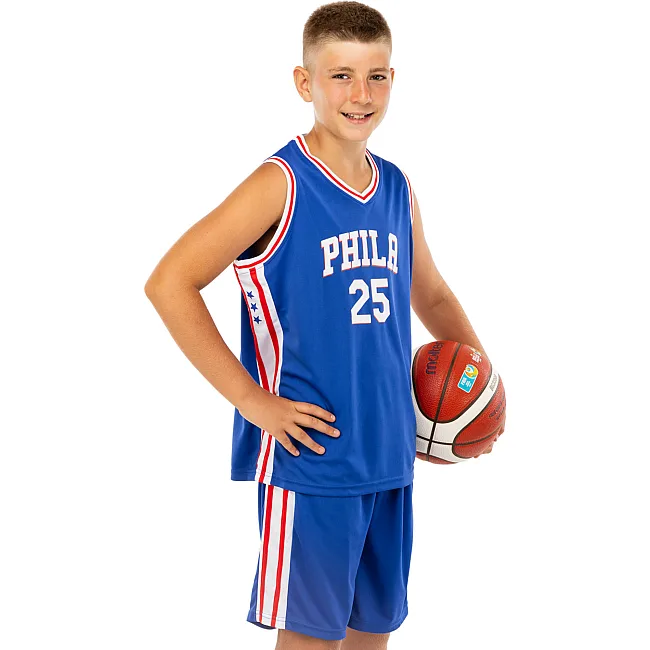 Детская баскетбольная форма
 NBA клуб Philadelphia 76ers 25 BA-0927 (Синий-белый)