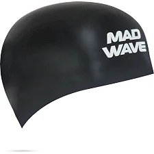Шапочка для бассейна силиконовая для взрослых MADWAVE D-CAP FINA Approved M053701 (Черный)