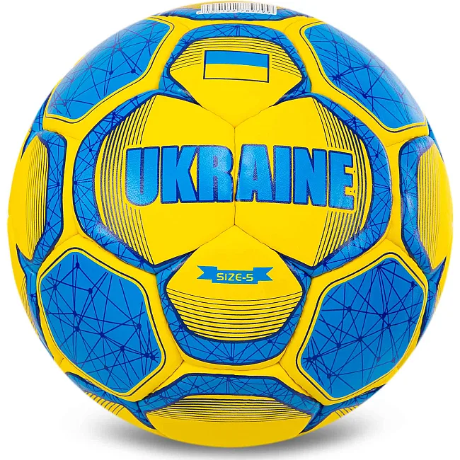 Футбольный мяч BALLONSTAR UKRAINE FB-5182 №5 PU (Желтый-голубой)