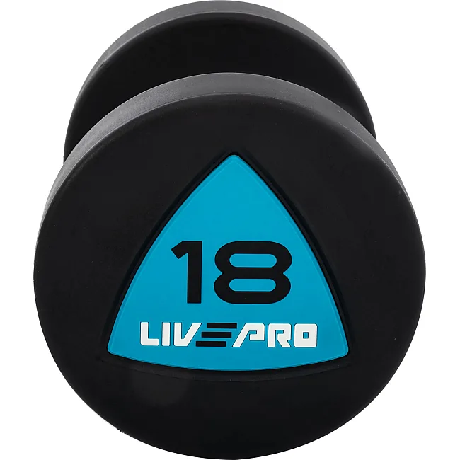 Гантели профессиональные
 с полиуретановым покрытием LiveUp LP8002-18 2шт по 18кг