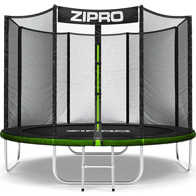 Батут Zipro Jump Pro с наружной сеткой 8 футов 252 см черно-зеленый