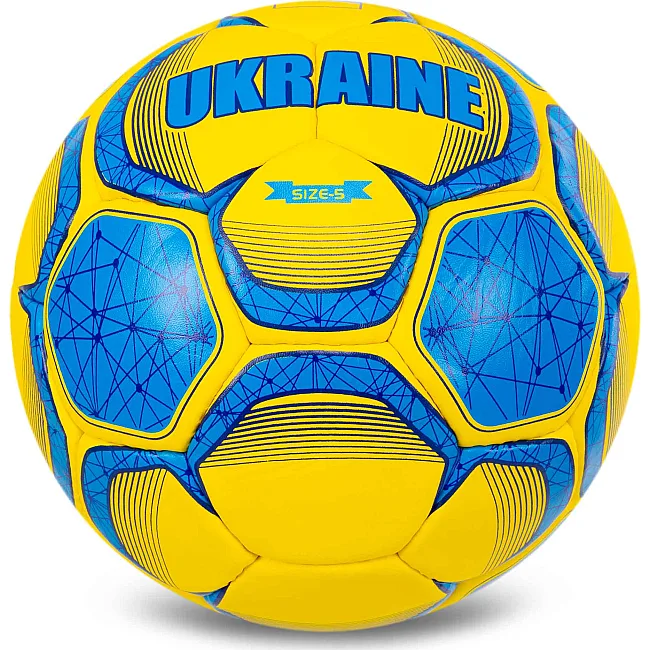 Футбольный мяч BALLONSTAR UKRAINE FB-5182 №5 PU (Желтый-голубой)