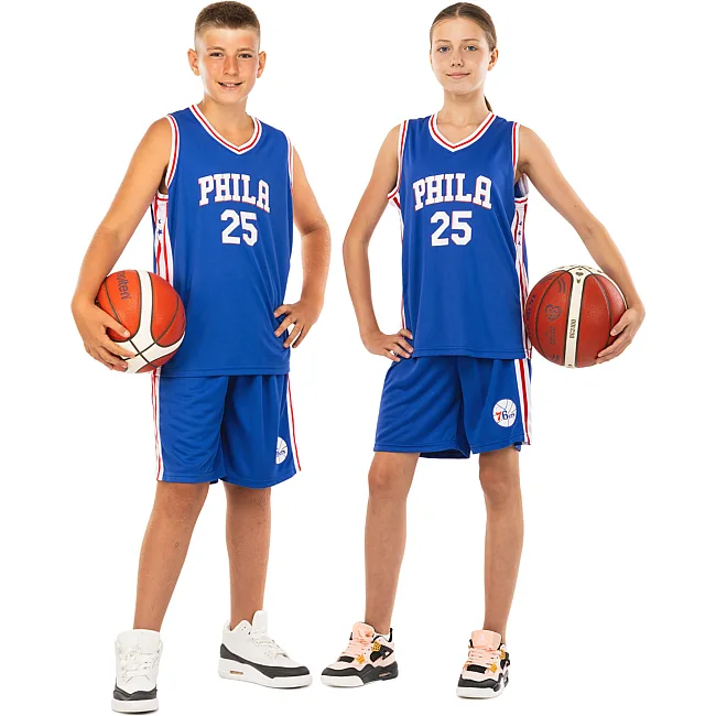 Детская баскетбольная форма
 NBA клуб Philadelphia 76ers 25 BA-0927 (Синий-белый)