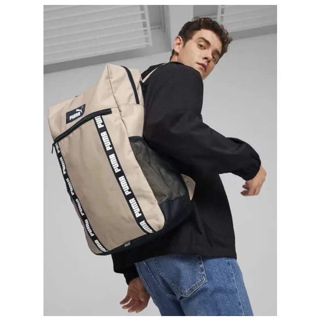 Рюкзак PUMA EvoESS Box Backpack 24L черный, бежевый 30x15x48 см