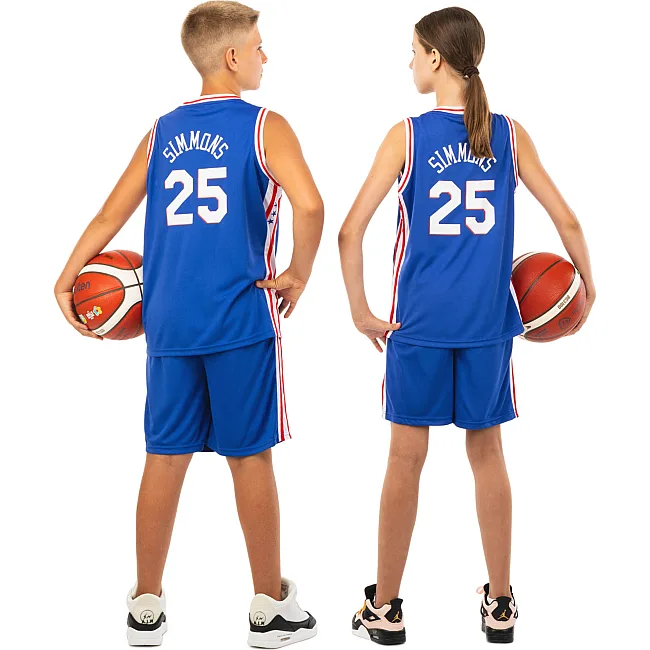 Детская баскетбольная форма
 NBA клуб Philadelphia 76ers 25 BA-0927 (Синий-белый)