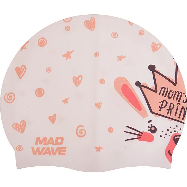 Шапочка для басейну силіконова юніорська MADWAVE Junior LITTLE BUNNY M057913 (Білий)