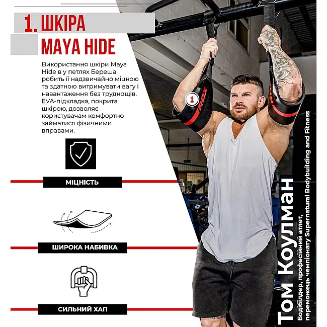 Петли подвесные (петли Береша) RDX F6 KARA Gym Workout Abs Straps Black/White