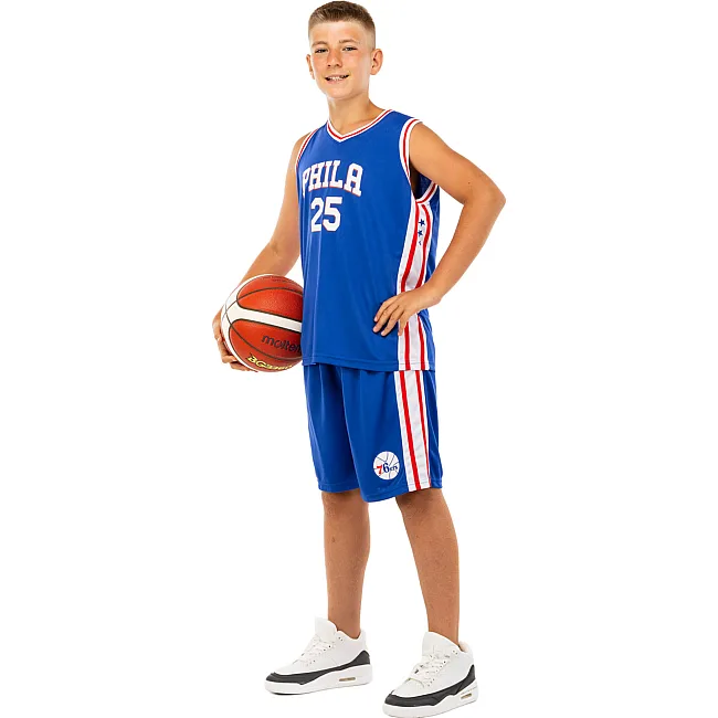 Детская баскетбольная форма
 NBA клуб Philadelphia 76ers 25 BA-0927 (Синий-белый)