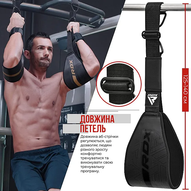 Петли подвесные (петли Береша) RDX F6 KARA Gym Workout Abs Straps Black/White