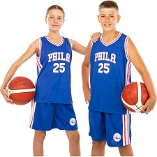 Детская баскетбольная форма NBA клуб Philadelphia 76ers 25 BA-0927 (Синий-белый)