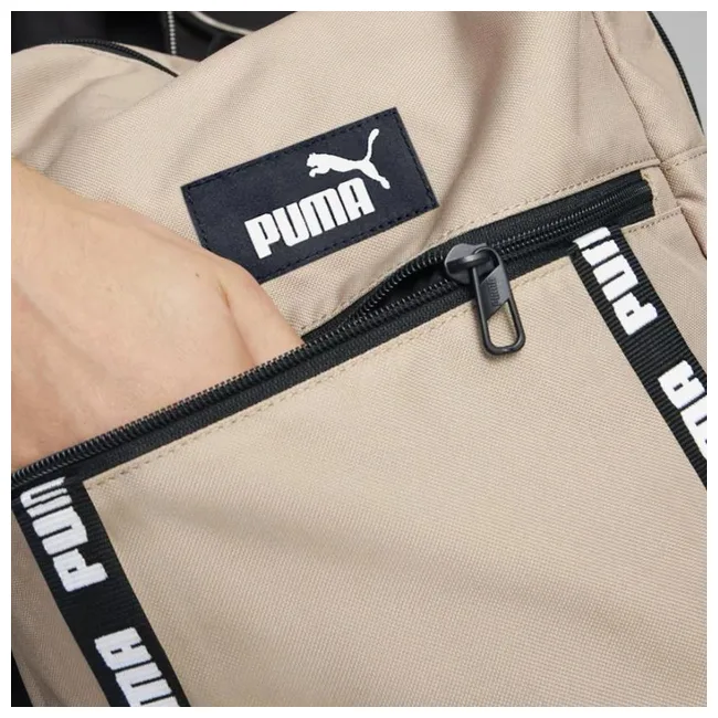 Рюкзак PUMA EvoESS Box Backpack 24L черный, бежевый 30x15x48 см