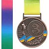 Медаль спортивная с лентой SP-SPORT UKRAINE с украинской символикой C-6210 ø5см (Бронзовый)