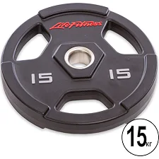 Блин для штанги полиуретановый LIFE FITNESS SC-80154-15 51мм 15кг
