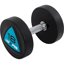 Гантели профессиональные с полиуретановым покрытием LiveUp LP8002-18 2шт по 18кг