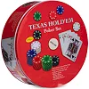 Набор для покера в круглой металлической коробке Texas Holdem Poker set SP-SPORT IG-6616 240 фишек