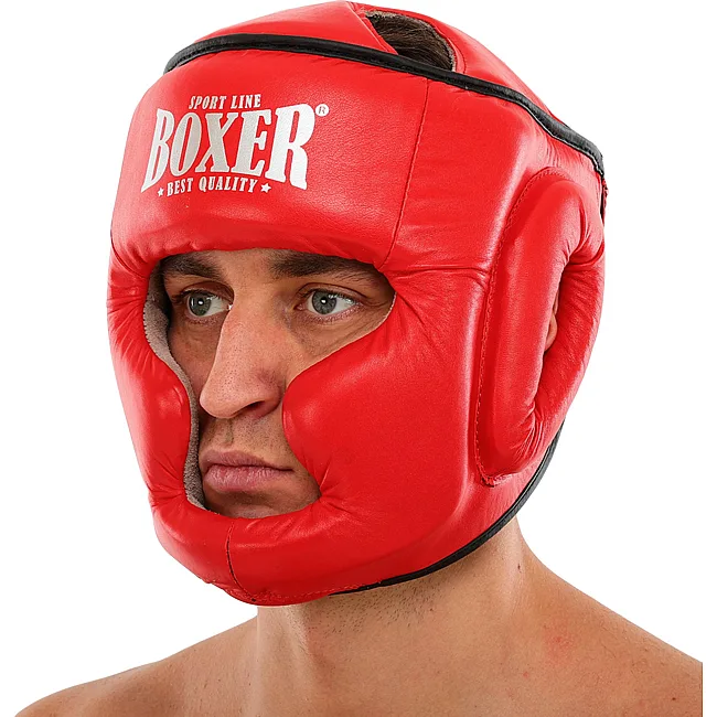 Тренировочный шлем для бокса кожа
 BOXER

 NEW 2033-N (Черный)