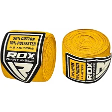 Бинты для бокса RDX Fibra Yellow (4,5м)