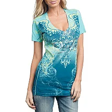 Футболка женская Sinful by AFFLICTION CRAFTWORK V-Neck