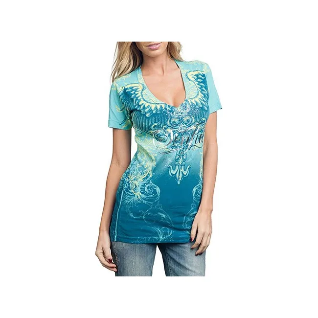 Футболка женская Sinful by AFFLICTION CRAFTWORK V-Neck