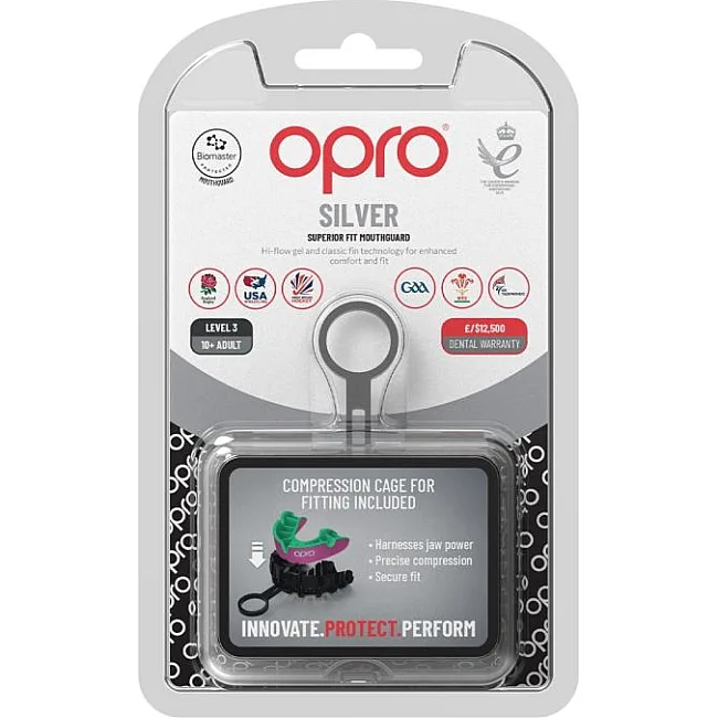 Капа для боксу для дітей OPRO Self-fit GEN5 Youth Silver Pink Green