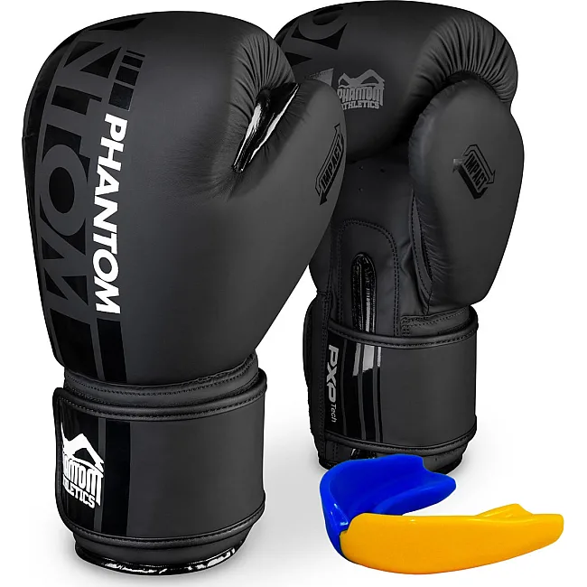 Перчатки для бокса PHANTOM APEX Black (капа в подарок)
