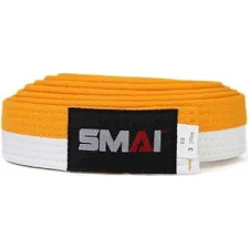 Пояс для кимоно Smai (бело-желтый)