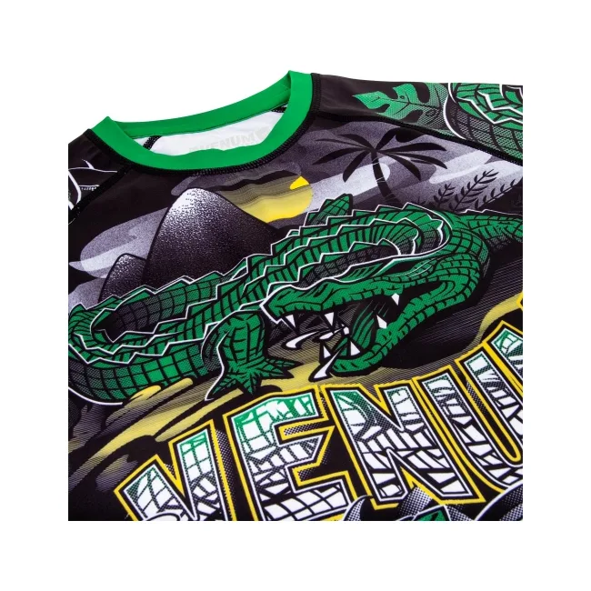 Рашгард VENUM Crocodile Short Sleeves Black Green