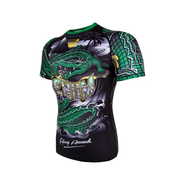 Рашгард VENUM Crocodile Short Sleeves Black Green