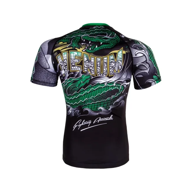 Рашгард VENUM Crocodile Short Sleeves Black Green
