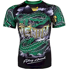 Рашгард VENUM Crocodile Short Sleeves Black Green