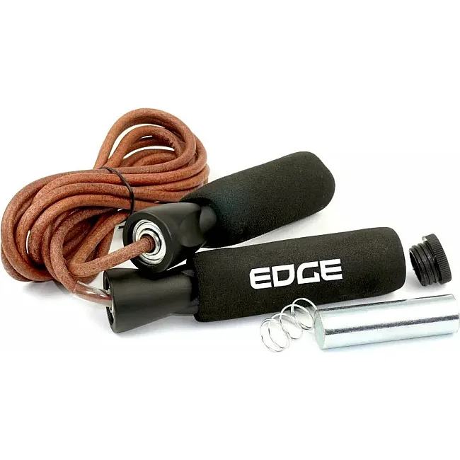 Скакалка кожаная EDGE Pro Line 300см. с обвесниками ESK-2 черная