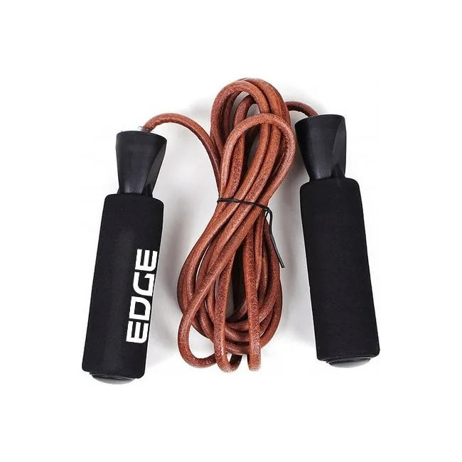 Скакалка кожаная EDGE Pro Line 300см. с обвесниками ESK-2 черная