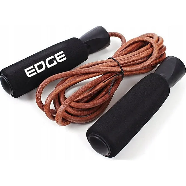 Скакалка кожаная EDGE Pro Line 300см. с обвесниками ESK-2 черная