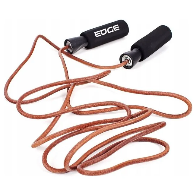 Скакалка кожаная EDGE Pro Line 300см. с обвесниками ESK-2 черная