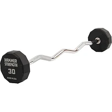 Штанга неразборная с фиксированным весом изогнутая PEV HAMMER STRENGHT TA-9978-30 (Черный)