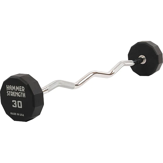 Штанга неразборная с фиксированным весом изогнутая PEV HAMMER STRENGHT TA-9978-30 (Черный)