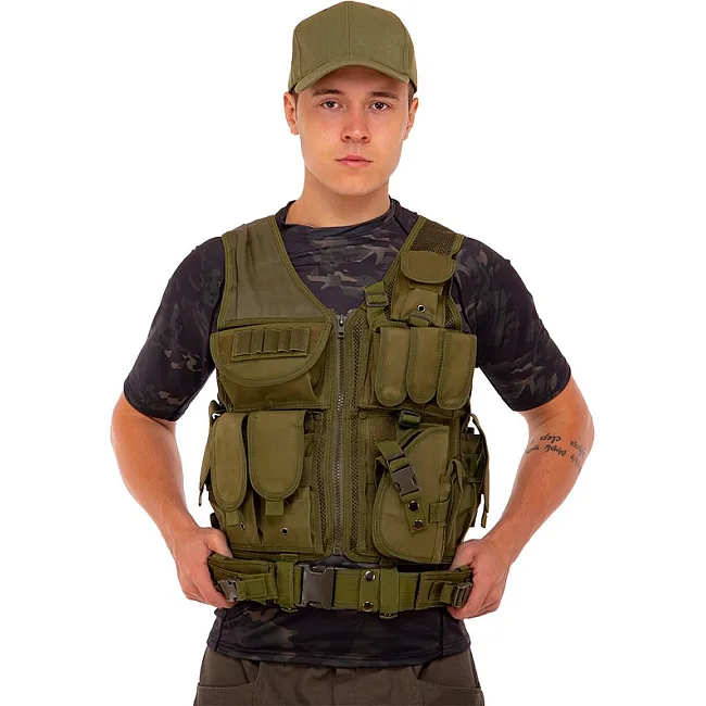 Разгрузочный жилет
 на 8 карманов MILITARY RANGERS
 ZK-27 (Хаки)