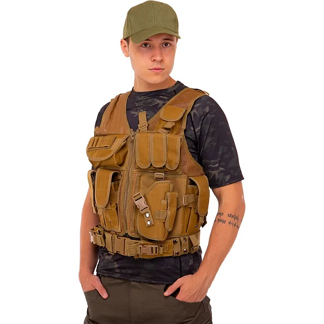 Разгрузочный жилет
 на 8 карманов MILITARY RANGERS
 ZK-27 (Хаки)