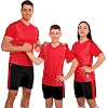 Футбольная форма комплект футболка и шорты LIDONG D8865 4XS-XXL (Красный-черный)