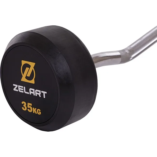 Штанга неразборная с фиксированным весом изогнутая
 ZELART

 TA-2687-35 длина-95см 35кг