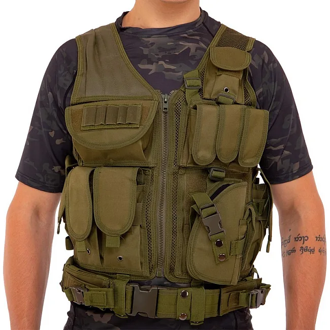 Разгрузочный жилет
 на 8 карманов MILITARY RANGERS
 ZK-27 (Хаки)