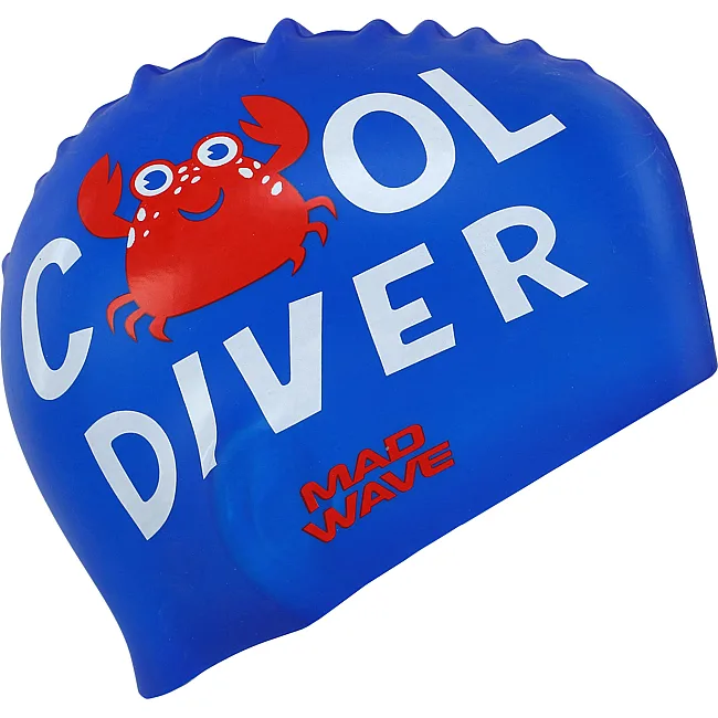 Шапочка для бассейна
 силиконовая юниорская MADWAVE
 Junior COOL DIVER M057310 (Синий)