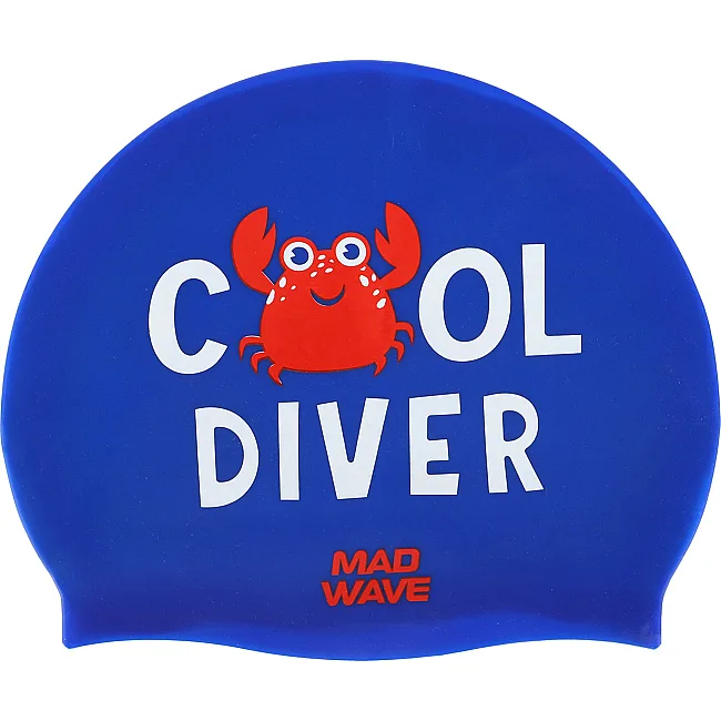 Шапочка для бассейна
 силиконовая юниорская MADWAVE
 Junior COOL DIVER M057310 (Синий)