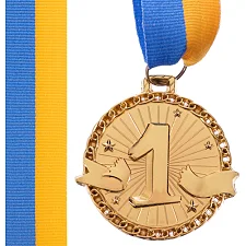 Медаль спортивная с лентой SP-SPORT ZIP C-6404 ø4,5см (Золотой)