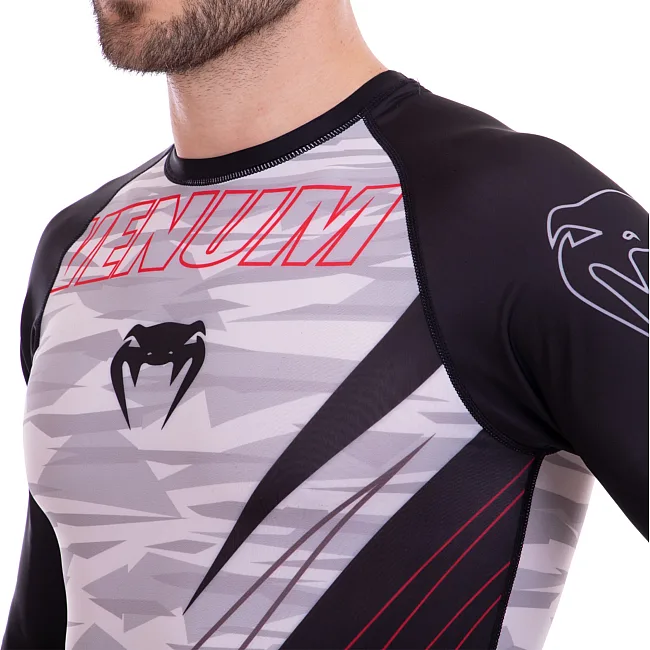 Костюм компрессионный мужской рашгард лонгслив и штаны VENUM
 9520-9620 (Черный-серый)