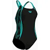 Купальник Arena SWIM PRO BACK GRAPHIC черный, бирюзовый