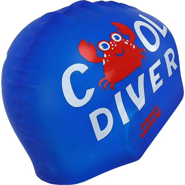 Шапочка для бассейна
 силиконовая юниорская MADWAVE
 Junior COOL DIVER M057310 (Синий)
