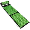 Килимок акупунктурний 4yourhealth Elite Line 0057 з подушкою чорно-зелений 120*40см