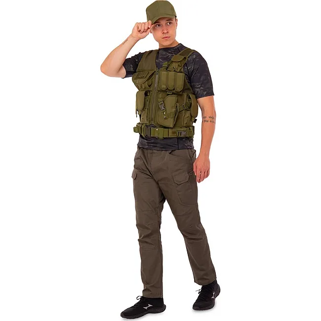 Разгрузочный жилет
 на 8 карманов MILITARY RANGERS
 ZK-27 (Хаки)